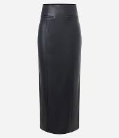 Saia Midi em PU com Fenda Traseira - 1