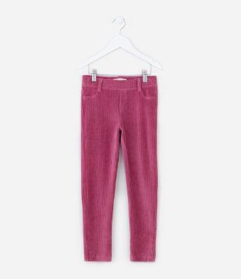 Calça Legging Infantil em Veludo Cotelê - Tam 1 a 5 Anos