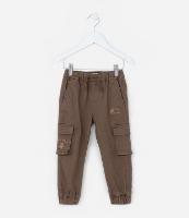 Calça Infantil com Bordado e Bolsos Cargo - Tam 1 a 5 Anos - 1