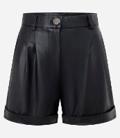 Short Cintura Alta em PU Barra Dobrada - 1