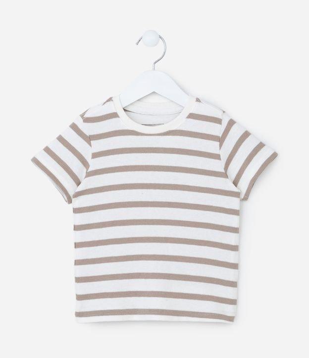 Camiseta Infantil com Estampa Listras a Fio Tinto - Tam 1 a 6 Anos - 1