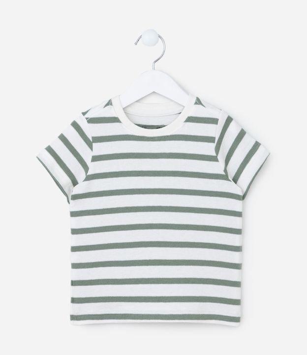 Camiseta Infantil com Estampa Listras a Fio Tinto - Tam 1 a 6 Anos - 1