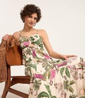 Vestido Godê Longo em Viscolinho com Estampa Abacaxi - 2