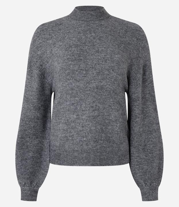 Suéter Curto em Tricô com Gola Alta - 1