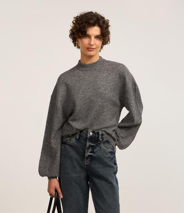 Suéter Curto em Tricô com Gola Alta - 2