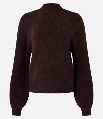 Suéter Curto em Tricô com Gola Alta