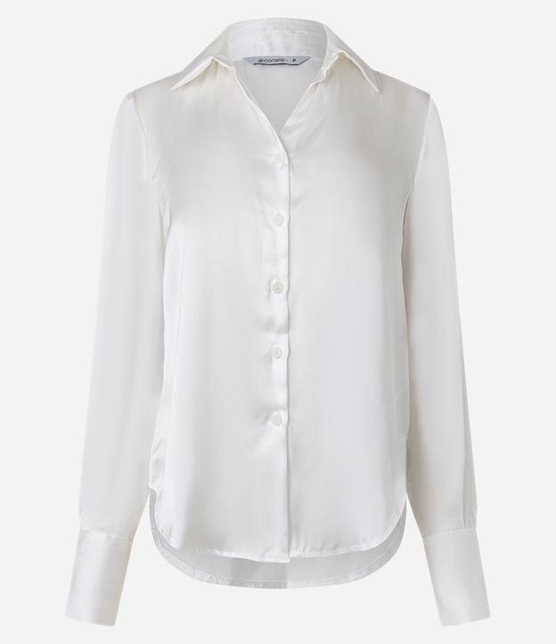 Camisa Acetinada com Caimento Leve e Manga Longa - 1