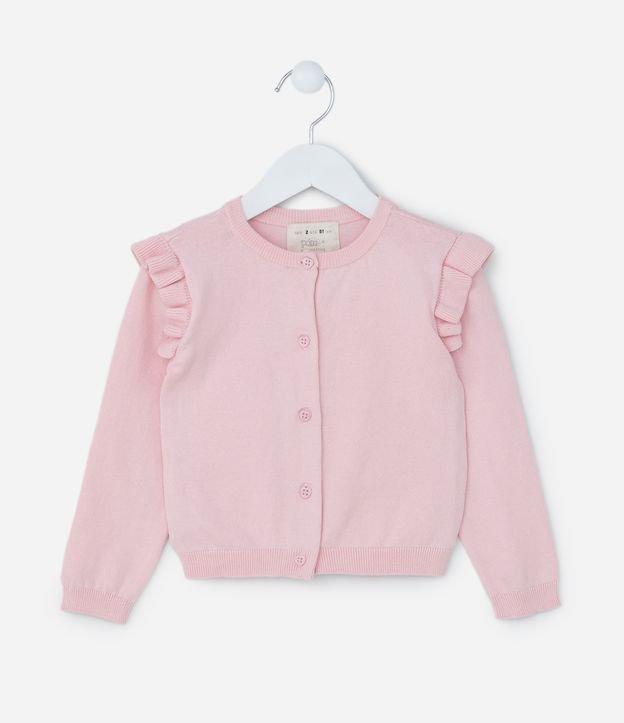 Suéter Infantil em Tricô com Babadinhos - Tam 1 a 5 Anos - 1