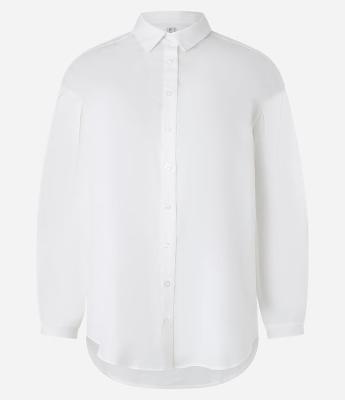 Camisa em Tricoline com Pregas nas Mangas