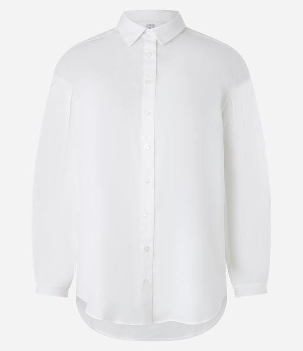 Camisa em Tricoline com Pregas nas Mangas - 1