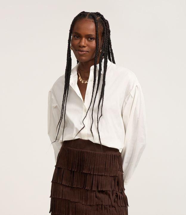 Camisa em Tricoline com Pregas nas Mangas - 2