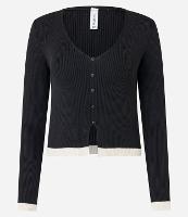 Blusa em Tricô com Botões e Babadinho Contrastante - 1