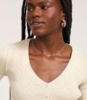 Blusa em Tricô com Botões e Babadinho Contrastante - 2