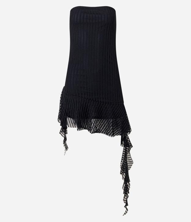 Vestido Curto em Tule Tomara que Caia com Babado na Barra - 1