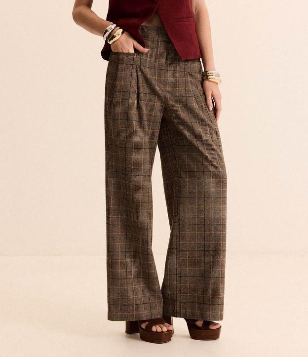 Calça Wide Leg em Alfaiataria com Cintura Alta - 1