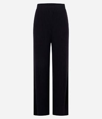 Calça Reta Texturizada com cós Fixo e Malha Quentinha