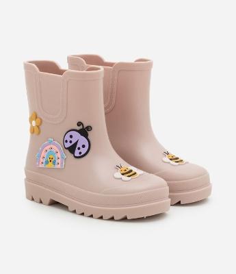 Bota Galocha Infantil com Patch de Bichinhos - Tam 21 a 28