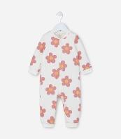 Macacão Infantil em Matelasse com Estampa Floral - Tam 0 a 18 meses - 1