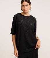 Blusa Alongada com Textura em Losangos - 2