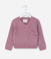 Suéter Infantil com Gola Transpassada e Lacinho Aplicado - Tam 1 a 5 Anos - 1