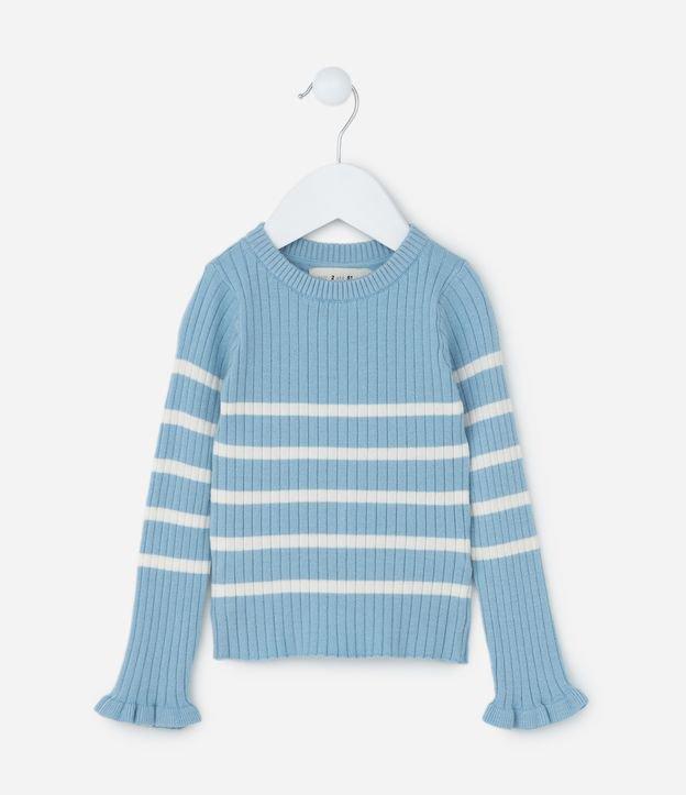 Blusa Infantil em Tricô com Babadinho nos Punhos - Tam 1 a 5 Anos - 1