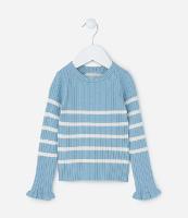 Blusa Infantil em Tricô com Babadinho nos Punhos - Tam 1 a 5 Anos - 1