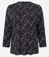 Blusa em Viscose com Manga 7/8 e Estampa Geométrica - 1