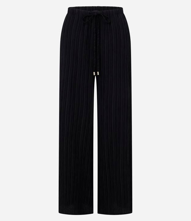Calça Reta Fluida em Chiffon Texturizado - 2