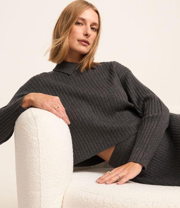 Blusa Canelado em Tricô com Gola Polo - 2