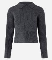 Blusa Canelado em Tricô com Gola Polo - 1