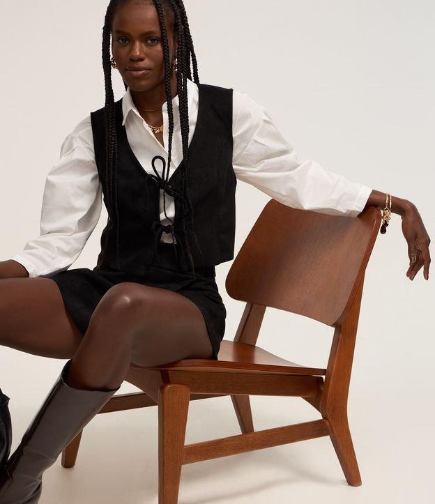 Blusa Colete em Suede com Amarrações Frontais - 2