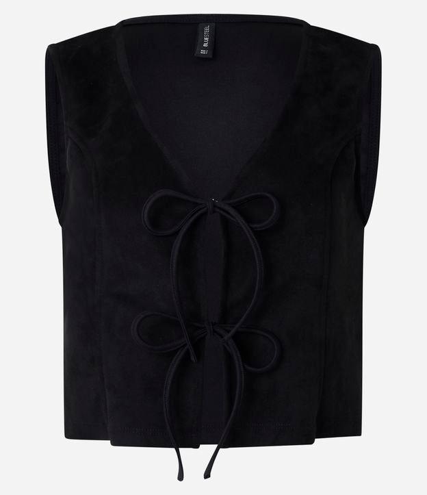 Blusa Colete em Suede com Amarrações Frontais - 3