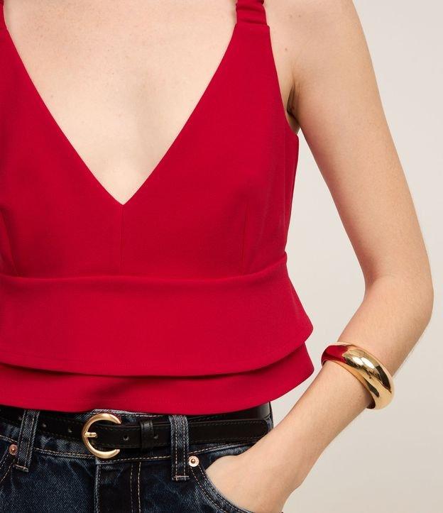 Blusa de Alça em Crepe com Babados na Barra - 2