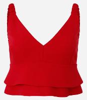 Blusa de Alça em Crepe com Babados na Barra - 1