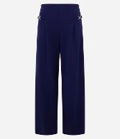 Calça Wide Leg em Crepe com Aviamentos Metalizados - 1