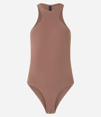 Body em Poliamida com Alça Larga e Gola Diferenciada