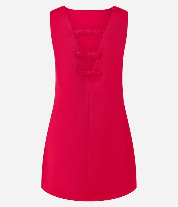 Vestido Curto em Crepe com Laços nas Costas Decotadas - 1