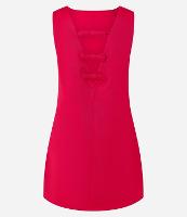 Vestido Curto em Crepe com Laços nas Costas Decotadas - 1