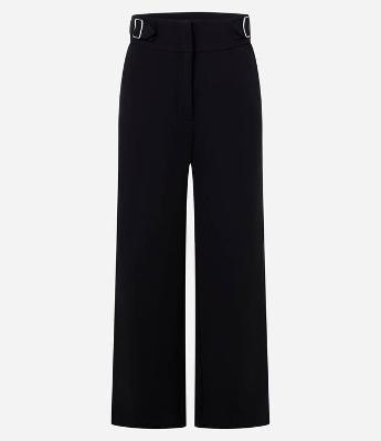 Calça Reta Cintura Alta com Fivelas Laterais