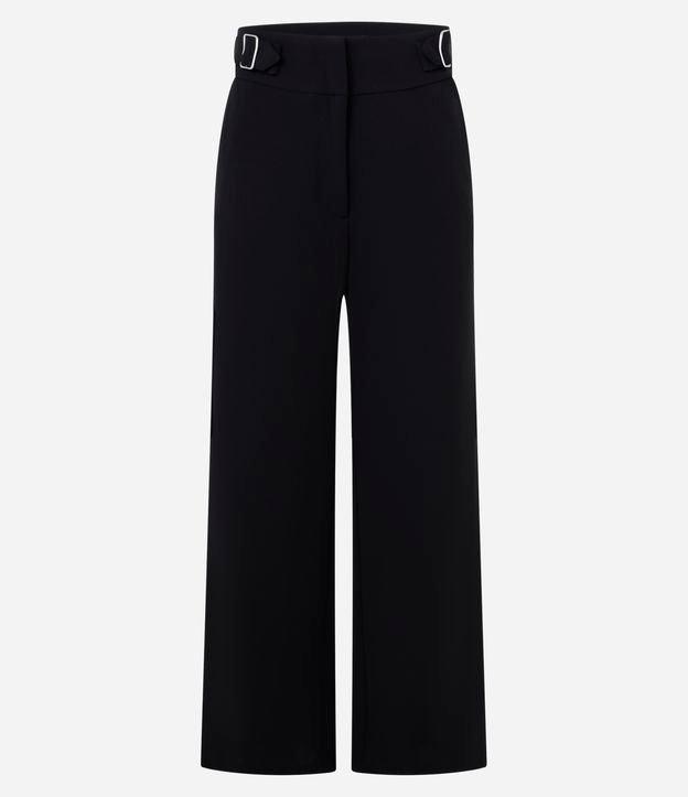 Calça Reta Cintura Alta com Fivelas Laterais - 1