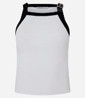 Blusa em Tricô com Fivela na Alça Fina Contrastante - 1