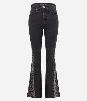 Calça Flare em Jeans com Brilho Lateral - 1