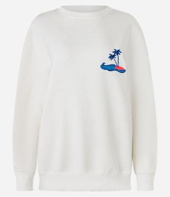 Moletom Over com Forro Fleece e Estampa Aloha Frente e Costas