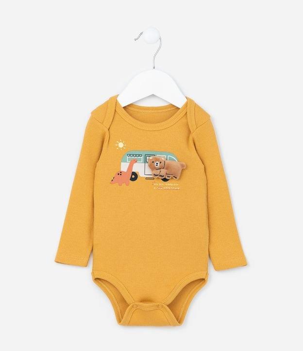 Body Infantil com Estampa Interativa Ônibus e Urso - Tam 0 a 18 meses - 1