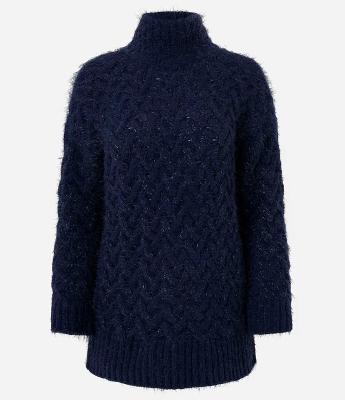 Suéter em Tricô Peluciado com Ponto Trançado