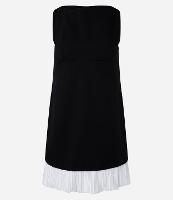 Vestido Reto com Decote Tomara que caia e Barra Plissada - 1