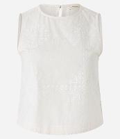 Blusa Sem Manga em Tricoline com Bordado Contrastante - 1