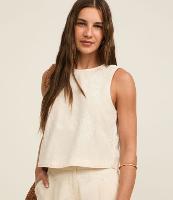 Blusa Sem Manga em Tricoline com Bordado Contrastante - 2