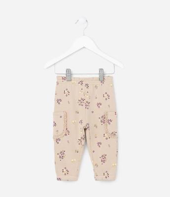 Calça Clochard Infantil com Bolso Cargo - Tam 0 a 18 meses