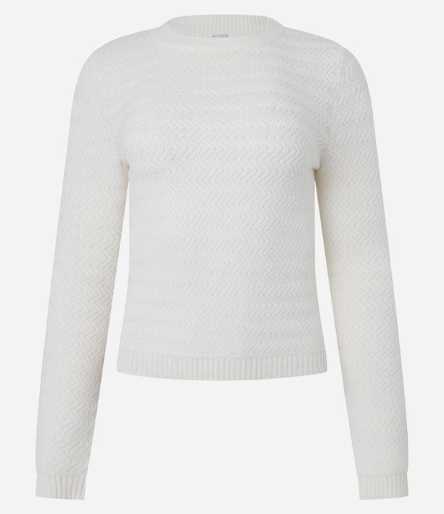 Blusa em Tricô Leve com Gola Redonda e Textura - 1